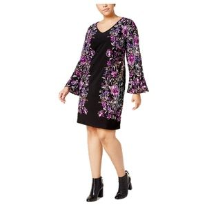 I.N.C. Plus Size Bell-Sleeve Ponté Shift Dress